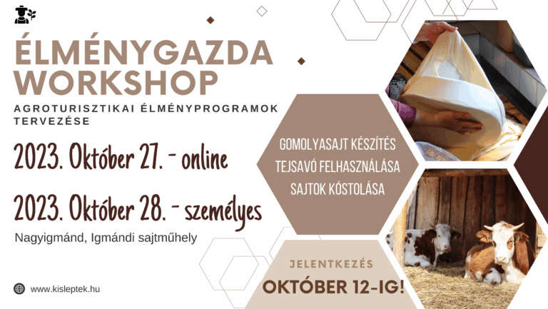 Élménygazda workshop – Október 27. és 28. – Online és Nagyigmándon